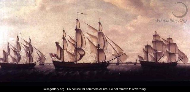 Three Hudson Bay ships in the Thames - Francis Holman