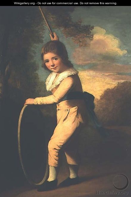 Portrait of Master William Morgan with a hoop and stick - John Hoppner