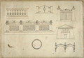 Designs for Gates Walls and Balustrade from Twenty one pen drawings of Decorative Details in Antique Style - Thomas Hope