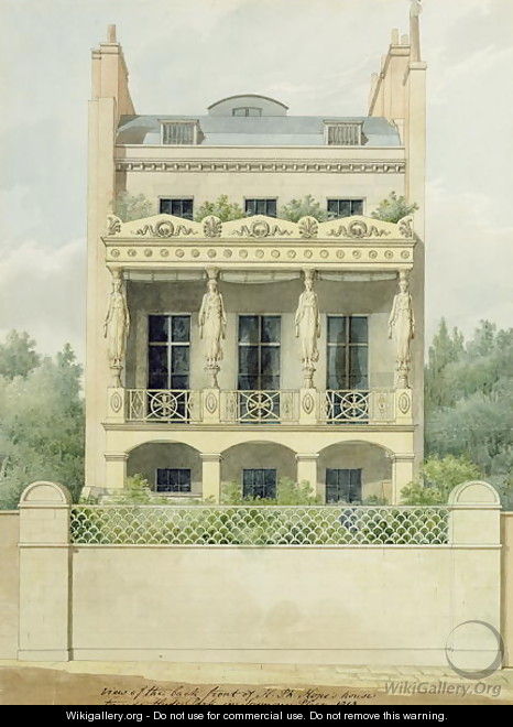 View of the Back Front of Henry Phillip Hopes house towards Hyde Park in Seymour Place - Thomas and Hope, Henry P. Hope