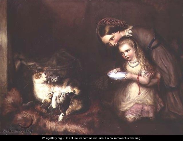 Feeding the Cats - Edward William John Hopley