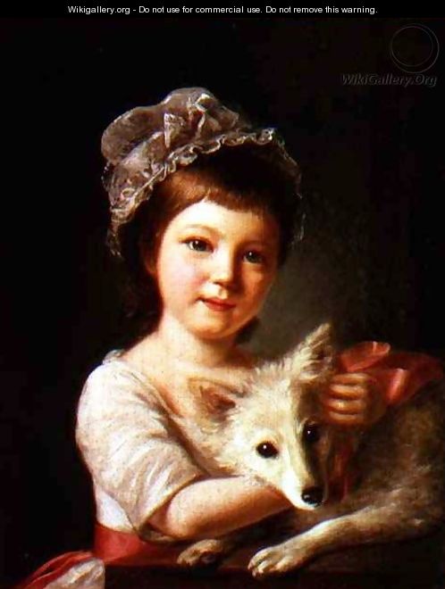 Young Girl with a Dog - Nathaniel Hone