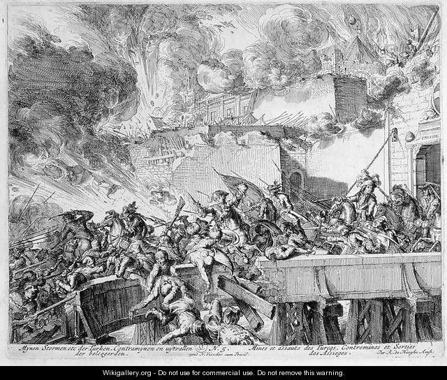 Vienna Print Cycle Explosion of a Mine and Countermine Raid on the Turks - Romeyn de Hooghe