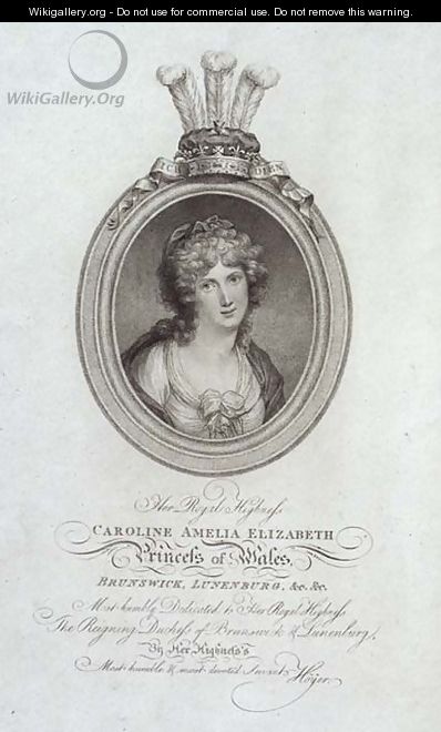 Her Royal Highness Caroline Amelia Elizabeth Princess of Wales 1768-1821 - (after) Hoyer, Cornelius