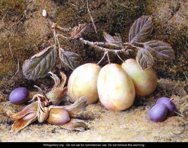 Still Life with plums and nuts - William B. Hough
