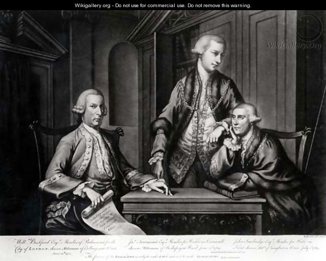 William Beckford 1709-70 James Townsend and John Sawbridge c 1732-95 Aldermen of London - Richard Houston