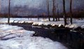 Boat on a River in a Snow Covered Landscape - William Samuel Horton