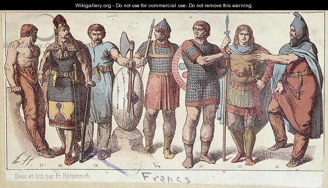 Costumes of Frankish soldiers - Friedrich Hottenroth