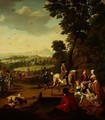 An elegant hawking party resting in a park - Jan Jozef, the Younger Horemans
