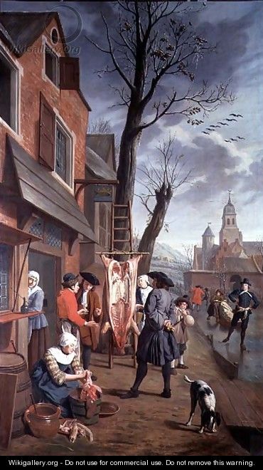 Outside the Butcher - Jan Jozef, the Younger Horemans