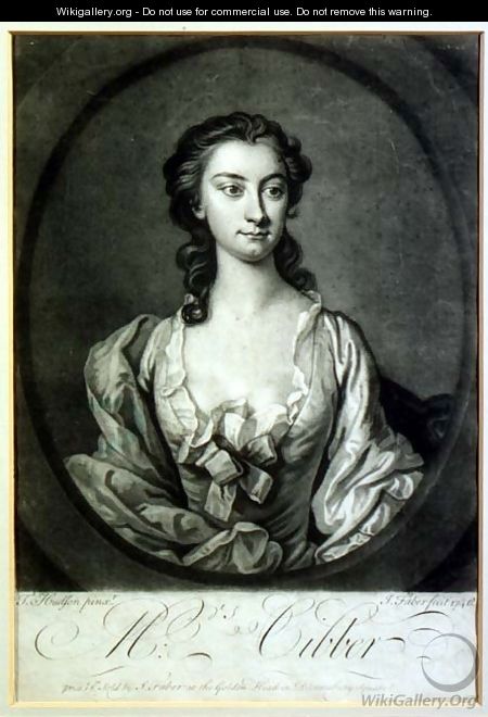 Portrait of Mrs Cibber 1714-66 actress and singer - (after) Hudson, Thomas