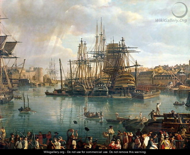The Port of Brest with a view of shipping 1794 - Jean-Francois Hue