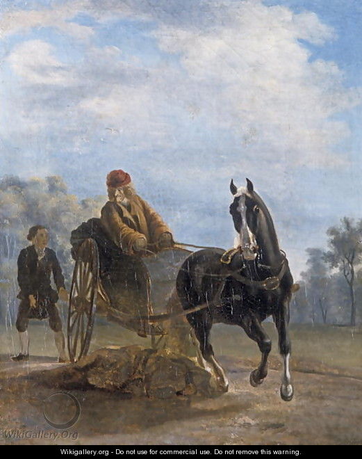 Voltaire in a cabriolet at Ferney - Jean Huber