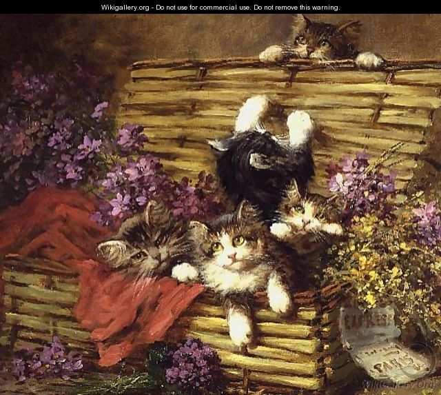 Kittens at Play - Leon Charles Huber