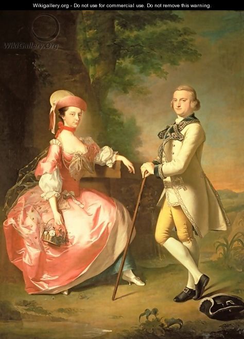 Sir John Pole 5th Baronet and his Wife Elizabeth - Thomas Hudson