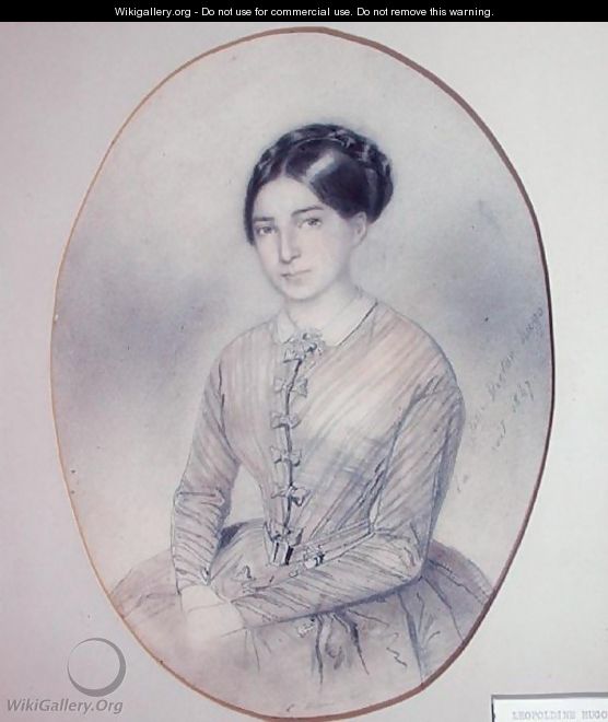 Posthumous portrait of Leopoldine Hugo 1824-43 - Adele Julie Hugo