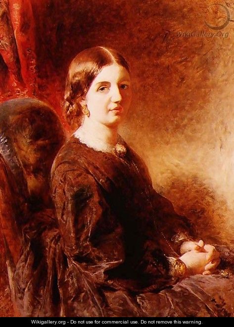 Portrait of a woman seated said to be Mrs Huggins - William Huggins