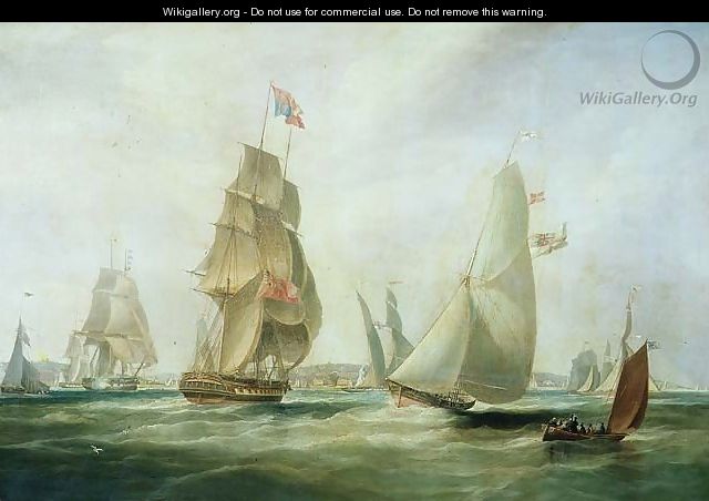 Yachts Racing off the Castle Cowes - William John Huggins
