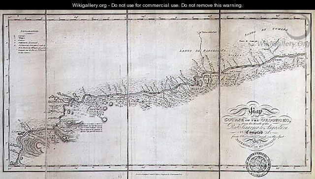 Map of the course of the Oroonoko from the Mouth of the Rio Sinaruco to Angostura - (after) Humboldt, Friedrich Alexander, Baron von