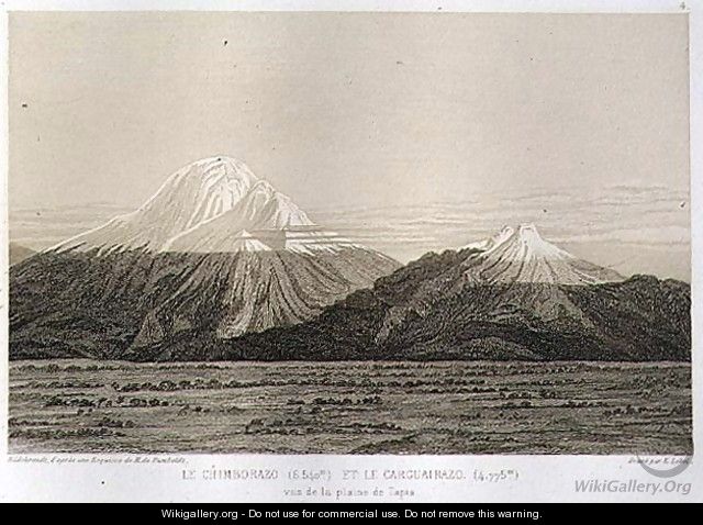 Mt Chimborazo and Mt Carguairazo - (after) Humboldt, Friedrich Alexander, Baron von