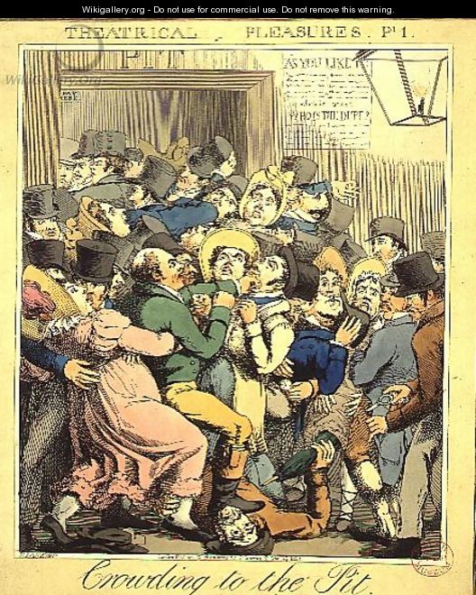 Crowding to the Pit from Theatrical Pleasures - G. Humphrey