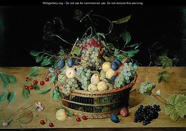 A Basket of Fruit - Jacob van Hulsdonck