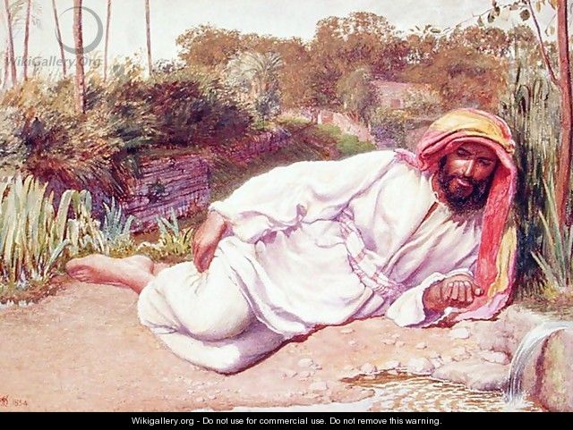 Arab Resting by a Stream - William Holman Hunt
