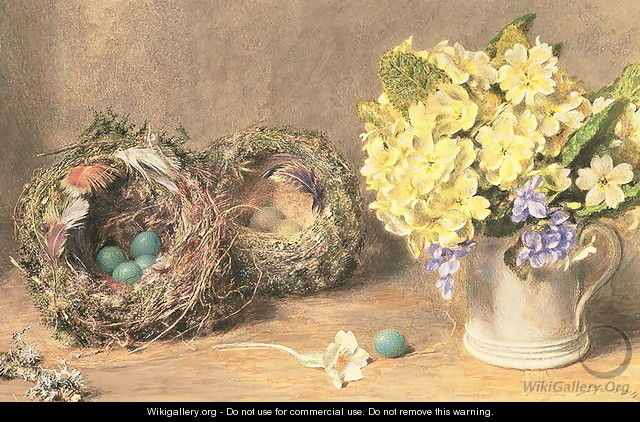 Spring Flowers and Birds Nests - William Henry Hunt
