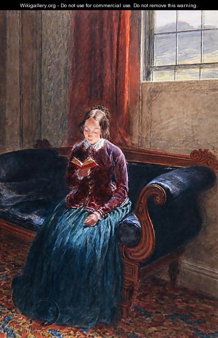 A Lady Reading called Mrs William Hunt - William Henry Hunt
