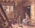 The Maid and the Magpie A Cottage Interior at Shillington Bedfordshire - William Henry Hunt