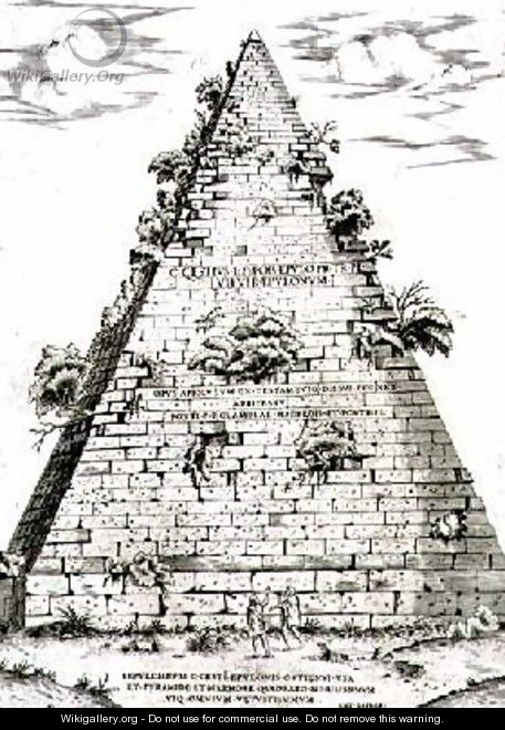 The Pyramid of Caius Cestius built - Antonio Lafreri