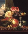 A Still Life of Fruit and Flowers - Edward Ladell