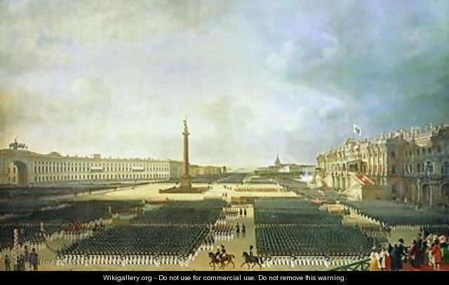 The Consecration of the Alexander Column in St. Petersburg - Adolphe Ladurner
