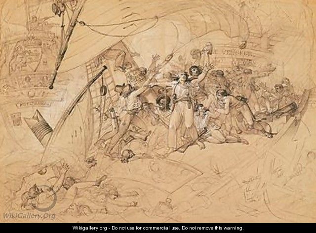Le Vengeur du Peuple Sinking at the Battle of Ouessant - Louis Lafitte