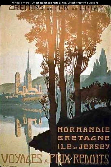 French State National Railways advertisement promoting their Reduced Price Journeys for routes to Normandy - Julien Lacaze