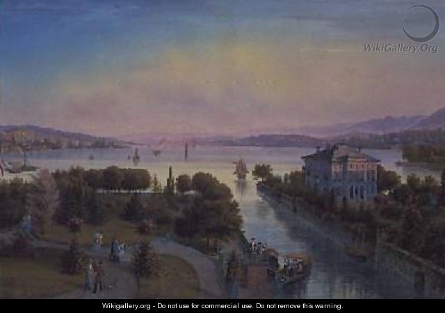 View of the Lake of Zurich with Villa Rosau - Emanuel Labhardt