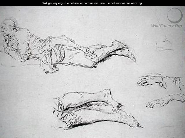 Study of a man lying on the ground - Nicolas Lancret