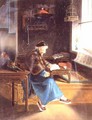 A Chinaman reading in his study - (attr. to) Lam Qua