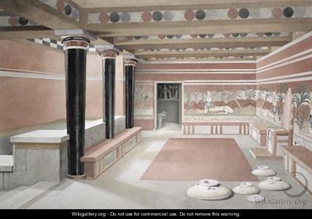 Reconstruction of the Throne Room of the Palace of Knossos - Edwin J. Lambert