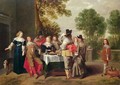 Elegant Company seated at a Table in a Formal Garden - Christoffel Jacobsz van der Lamen