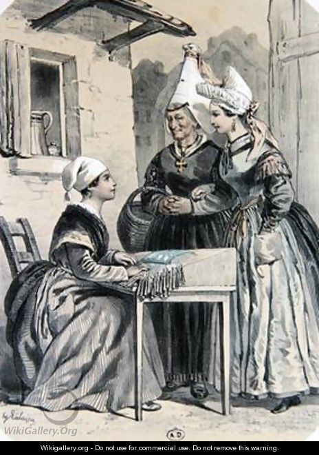 Lacemakers of Caen in Normandy - Francois-Hippolyte Lalaisse