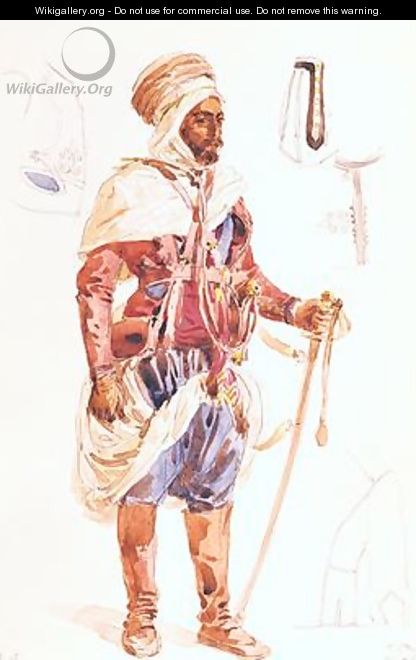 Spahi with his sword - Francois-Hippolyte Lalaisse