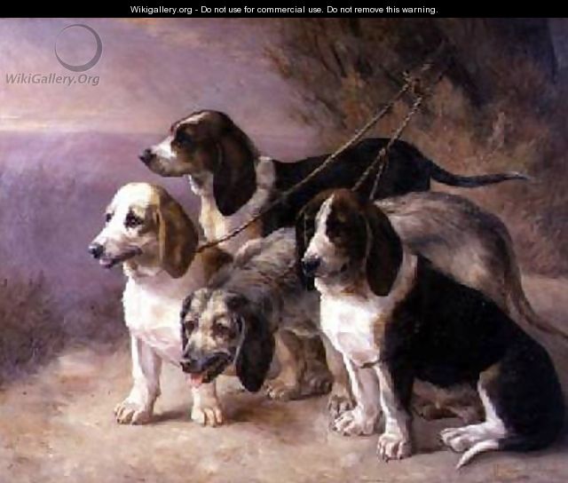 French Hounds in a Landscape - Louise Lalande