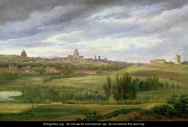 View of Paris from Butte aux Cailles Gentilly - Jean Baptiste Gabriel Langlace