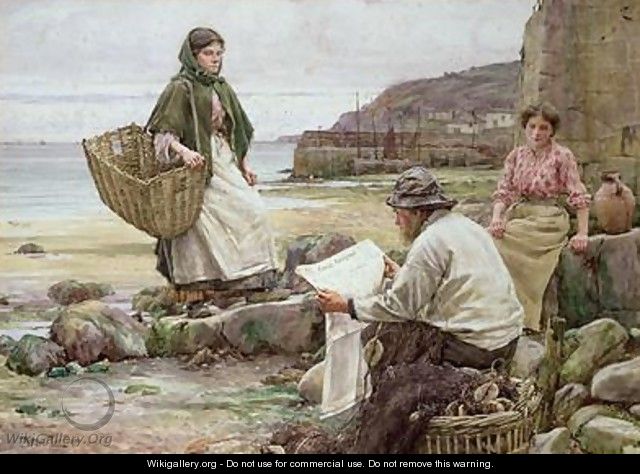 Newlyn Catching up with the Cornish Telegraph - Walter Langley