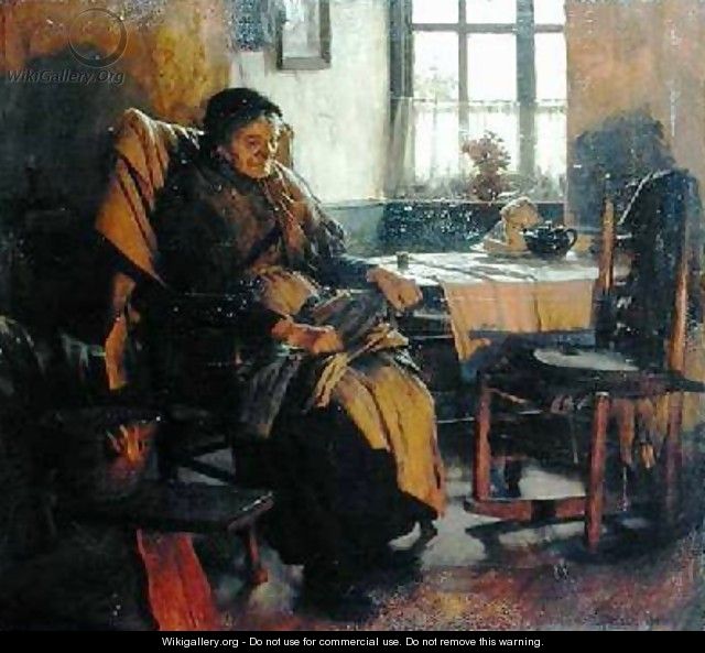 In the Firelight - Walter Langley