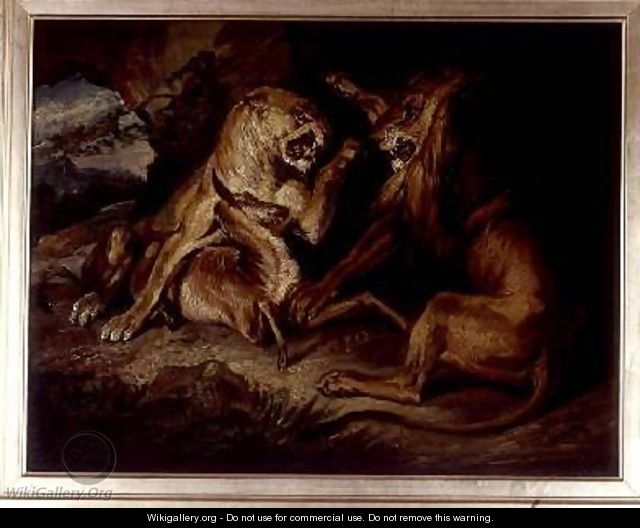Lions at a Kill - Sir Edwin Henry Landseer