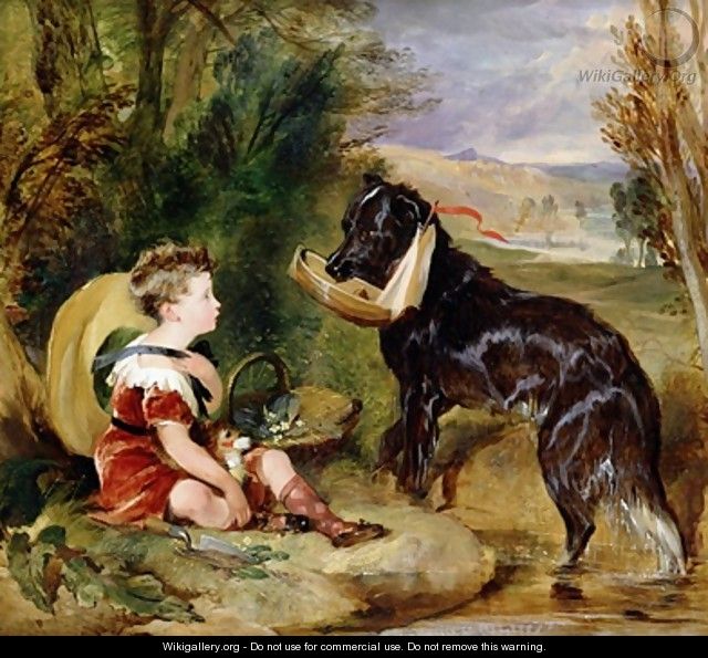 Hours of Innocence Lord Alexander Russell son of the 6th Duke of Bedford with his dog - Sir Edwin Henry Landseer