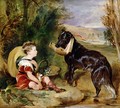 Hours of Innocence Lord Alexander Russell son of the 6th Duke of Bedford with his dog - Sir Edwin Henry Landseer