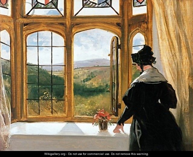 Duchess of Abercorn looking out of a window - Sir Edwin Henry Landseer